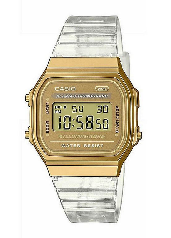 Casio Classic A168 Series Gold Women’s Transparent Watch