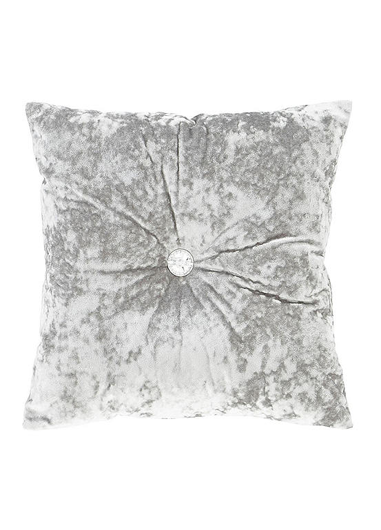 Catherine Lansfield Crushed Velvet with Diamante Cushion - 45 x 45 cm
