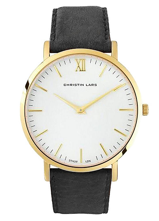 Christin Lars Mens Watch with Black Strap Kaleidoscope