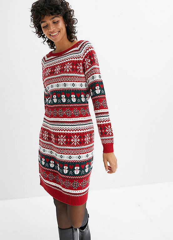 Christmas Knitted Dress by bonprix Kaleidoscope