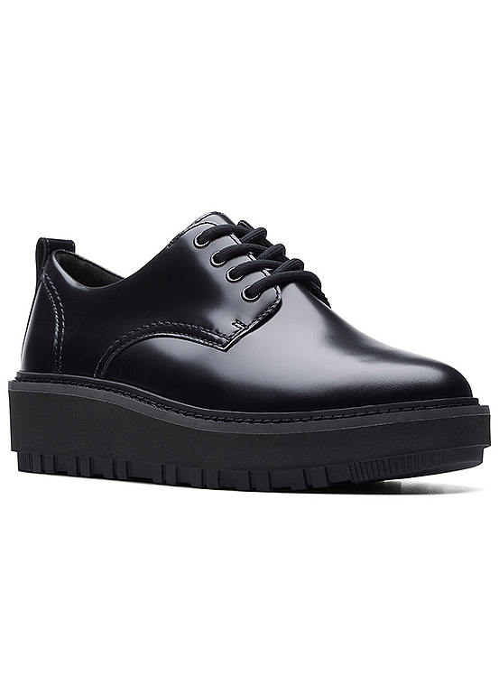 Clarks OriannaW Derby Black Leather Shoes