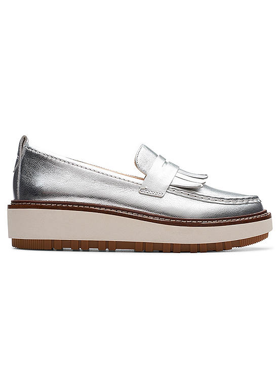 Clarks Silver Metallic Orianna W Loafer Shoes