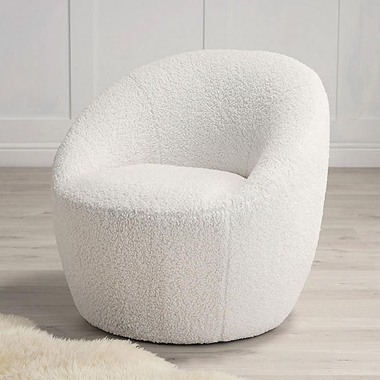 Cocoon Teddy Boucle White Accent Chair