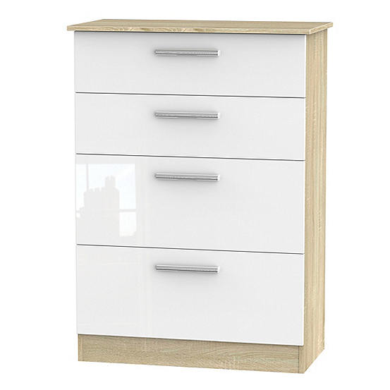 Contrast 4 Drawer Deep Chest of Drawers