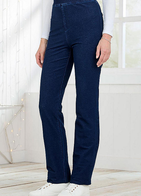 Cotton Traders Jersey Denim Pull-On Trousers | Kaleidoscope