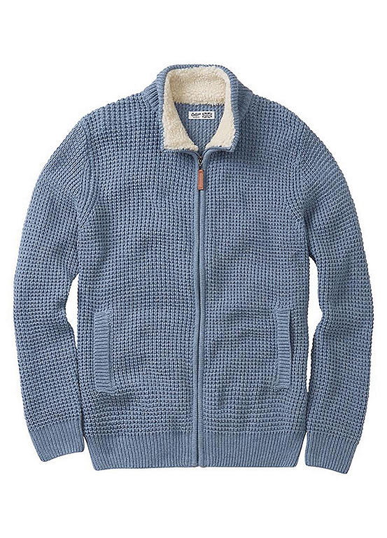 Cotton Traders Sherpa Trim Cardigan Kaleidoscope