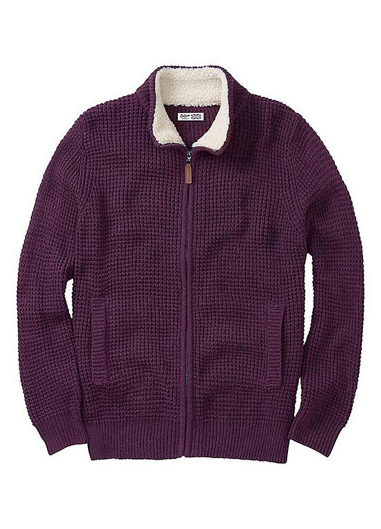 Cotton Traders Sherpa Trim Cardigan Kaleidoscope