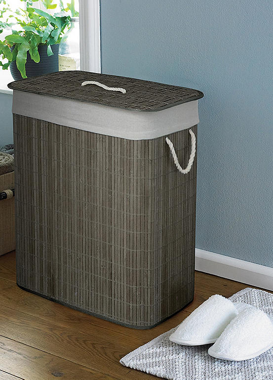 Country Club Rectangle Laundry Basket with Divider Grey Kaleidoscope