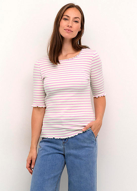 Cream Ribba Striped T-Shirt