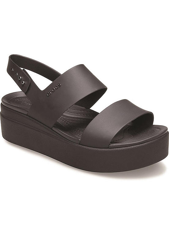 Crocs Black Brooklyn Low Wedge Platform Sandals