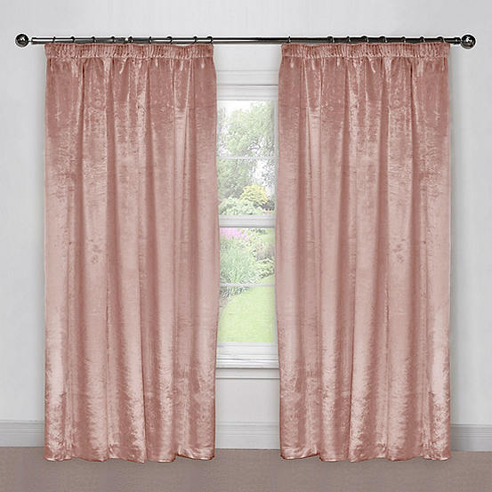 Crushed Velvet Standard Header Lined Curtains | Kaleidoscope