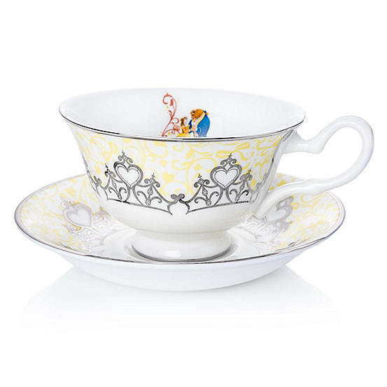 Disney Beauty and the Beast Belle Wedding Teacup & Saucer Kaleidoscope