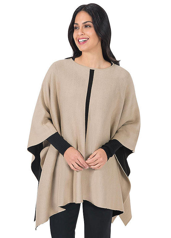 Genuine Scandinavian Mink Fur Double Face Wool Poncho main image 1