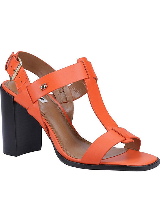 Dune London Jacie Orange Leather Sandals