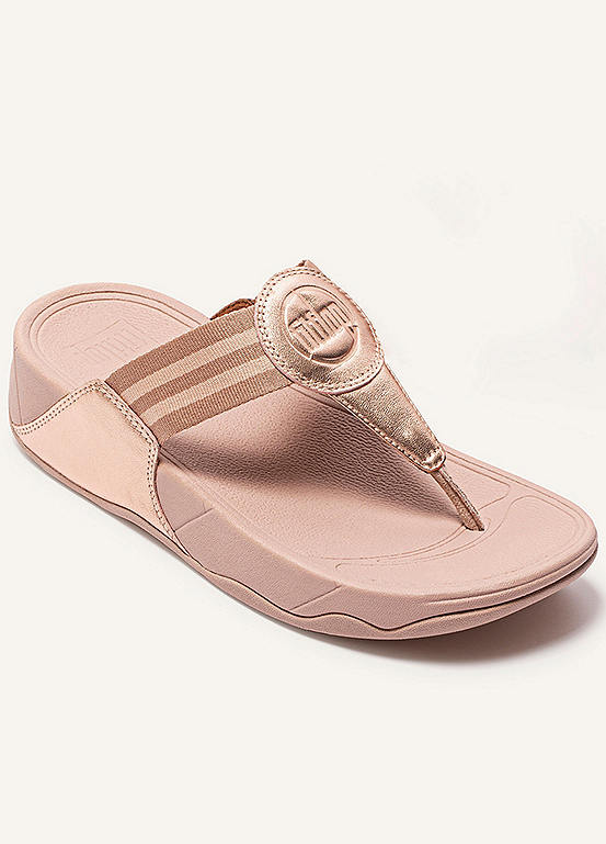 Fitflop Rose Gold Walkstar Webbing Toe-Post Sandals
