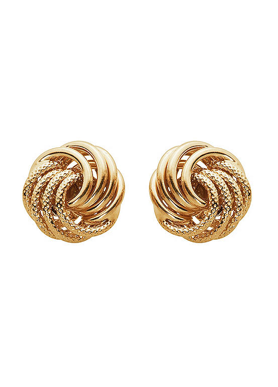 Gorgeous Gold 9ct Gold Small Twisted Knot Earrings