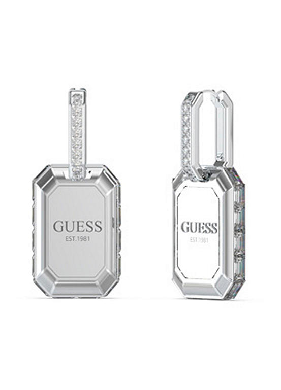 Guess Huggie Earrings with Emerald Charm