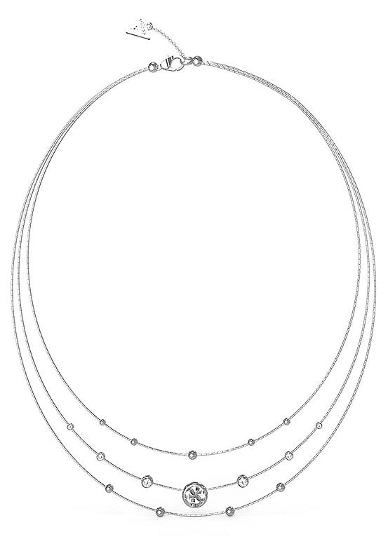 Guess Perfect Illusion’ 4G Triple Chain Silver Necklace