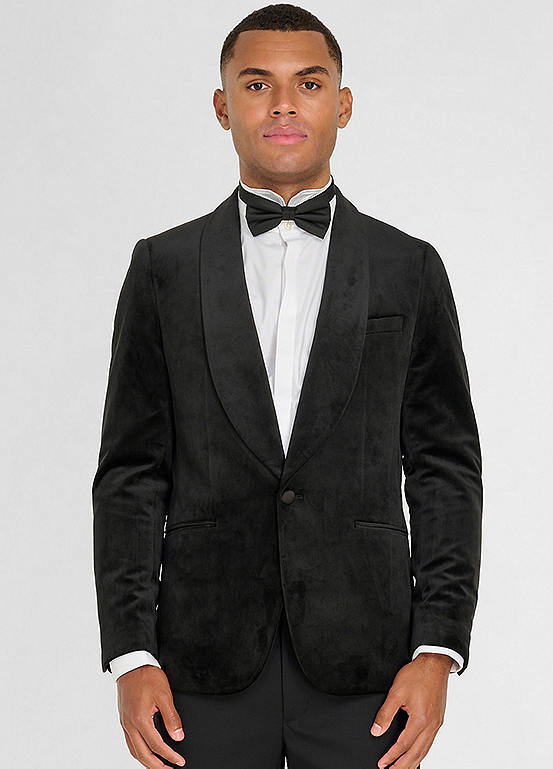 Harry Brown Leo Velvet Tuxedo Dinner Jacket With Shawl Lapel Detail In 