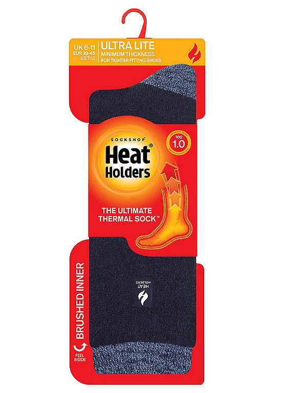 Heat Holders Men’s 1 Pair Navy Lite Heel & Toe Socks Budapest