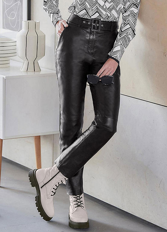 Heine Cropped Leather Trousers Kaleidoscope
