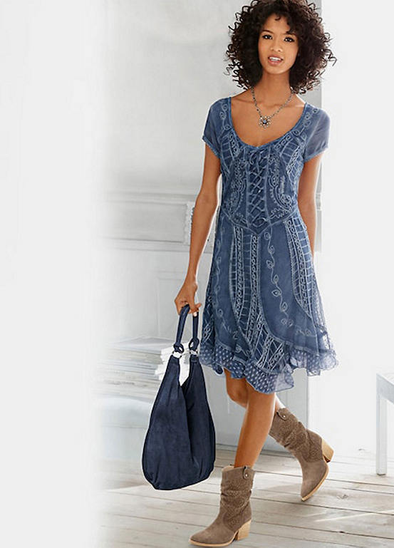 Heine Embroidered Summer Dress Kaleidoscope