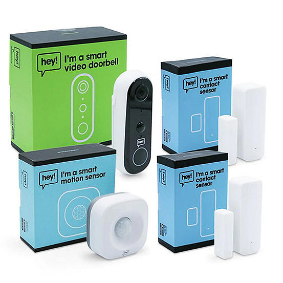 Hey Security Kit (Smart Doorbell, Motion Sensor, 2 Contact Sensors) by