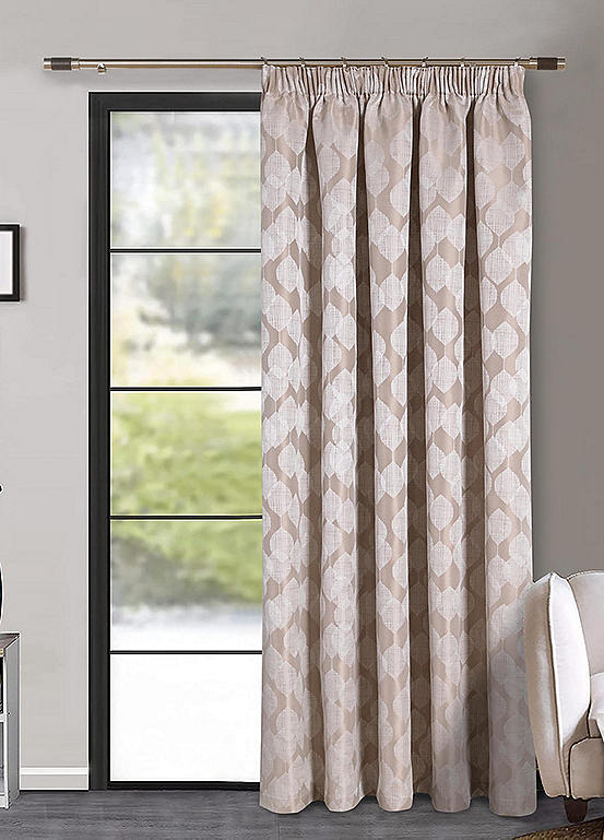 Home Curtains Halo Jacquard Thermal Interlined Pencil Pleat Door Curtain