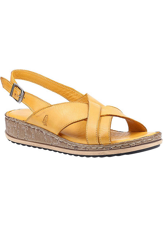 Hush Puppies Yellow Elena Cross Over Wedge Sandals Kaleidoscope
