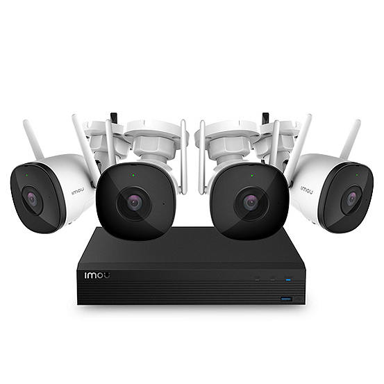 IMOU Wireless Security Camera System 4-Channel 1TB Wi-Fi NVR with 4 Bullet 2C Cameras