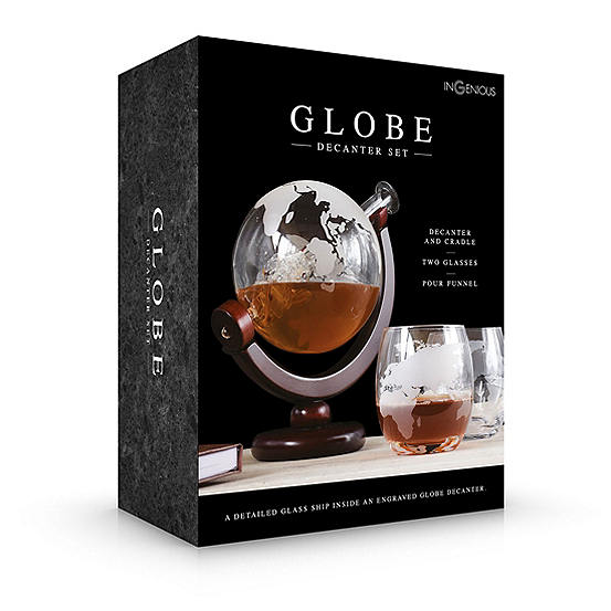 Ingenious Globe Decanter with Glasses Set Kaleidoscope