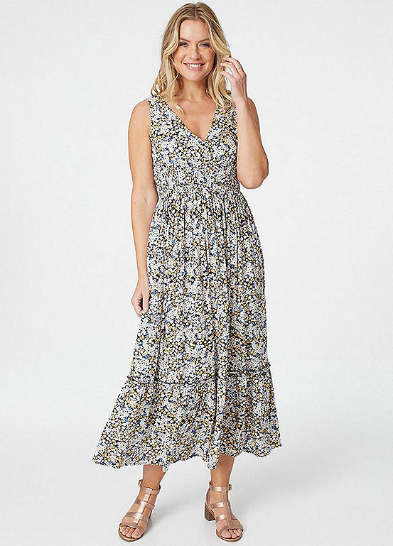 Izabel London Ditsy Floral V-Neck Maxi Dress | Kaleidoscope