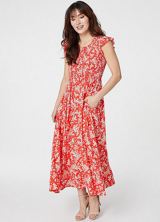Izabel London Floral Print Smocked Bodice Maxi Dress | Kaleidoscope