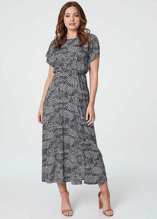 Izabel London Floral Round Neck Midi Dress | Kaleidoscope