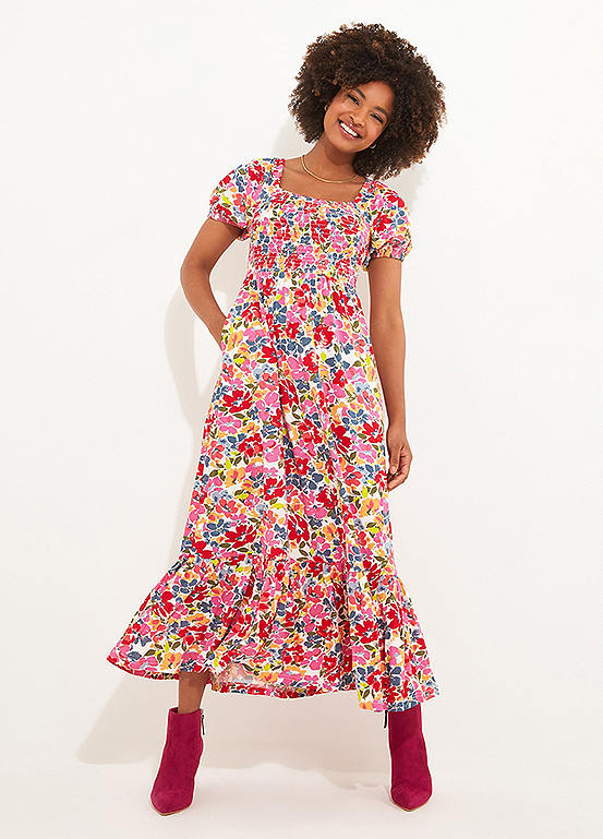 Joe Browns Blossom Shirred Jersey Dress - Petite