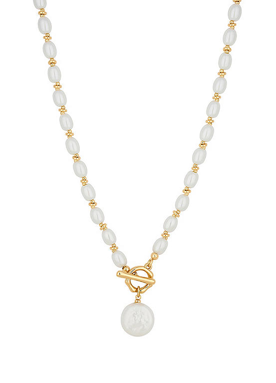 Jon Richard Gold Plated Coin Pearl Necklace