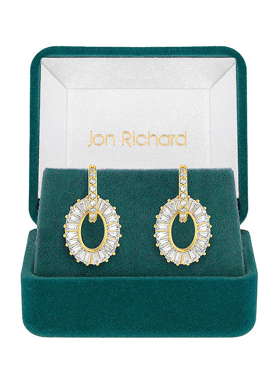 Jon Richard Gold Plated Cubic Zirconia Open Earrings
