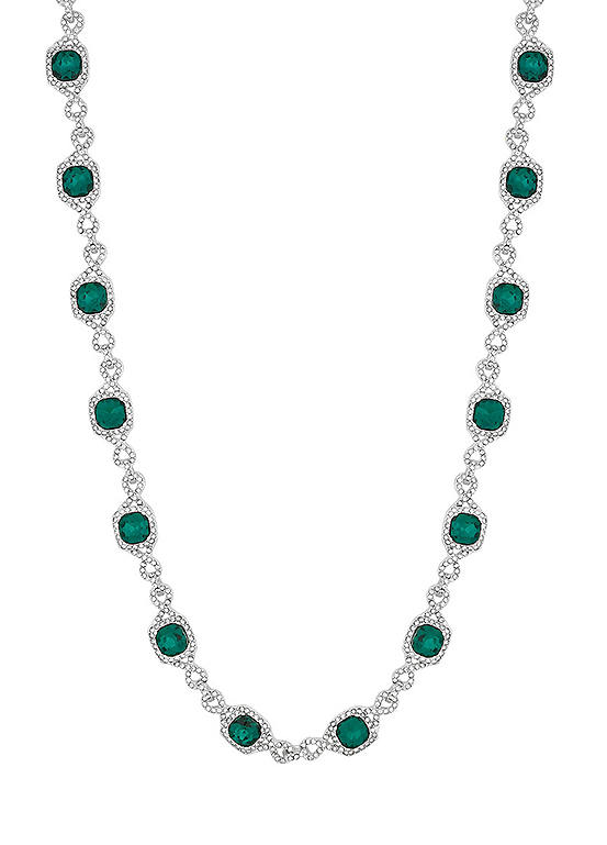 Jon Richard Silver Plated Emerald Green Infinity Allway Necklace
