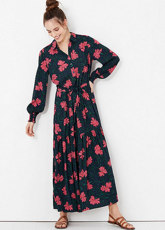 Joules Harper Tiered Shirt Dress Kaleidoscope