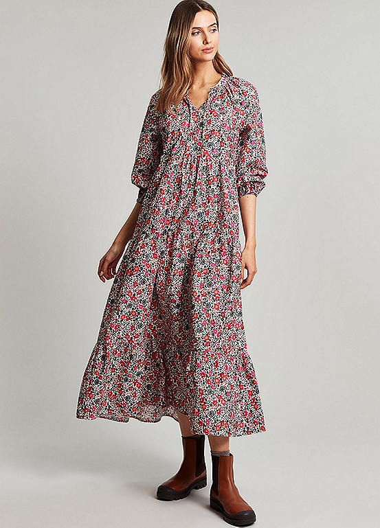 Joules Melody Tiered Scallop Frill Neck Dress
