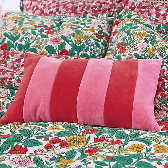 Joules Rainbow Floral Cushion Kaleidoscope