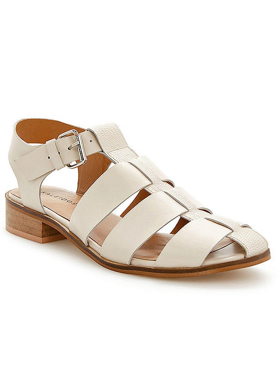 Kaleidoscope Cream Leather Fisherman Style Shoes | Kaleidoscope