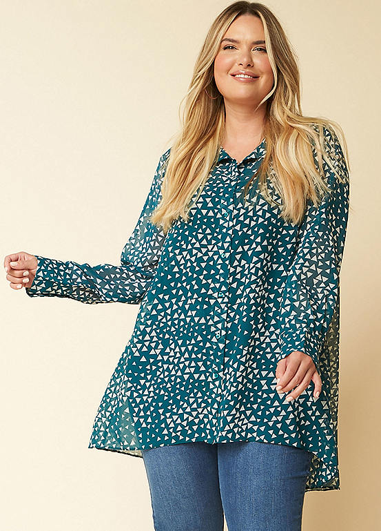 Kaleidoscope Tops And Blouses 2026.Kaleidoscope High Low Blouse in Triangle Print | Kaleidoscope