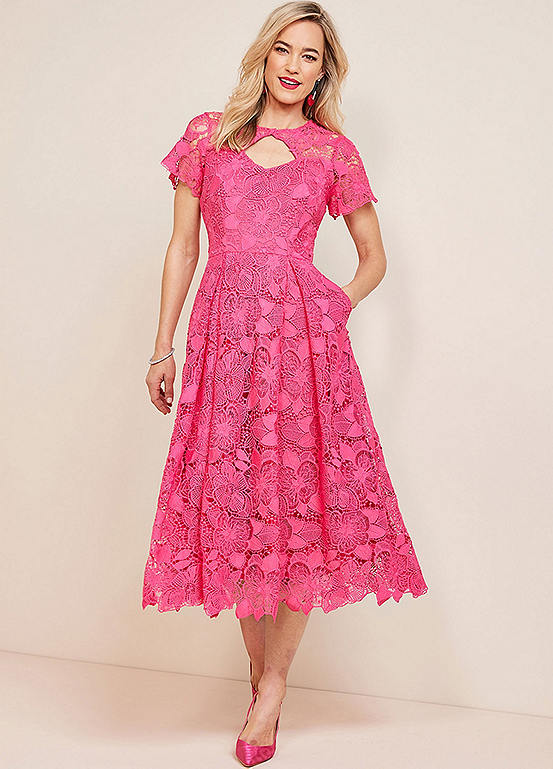 Kaleidoscope Pink Lace Prom Dress