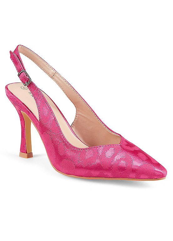 Kaleidoscope Pink Slingback Jacquard Court Shoes