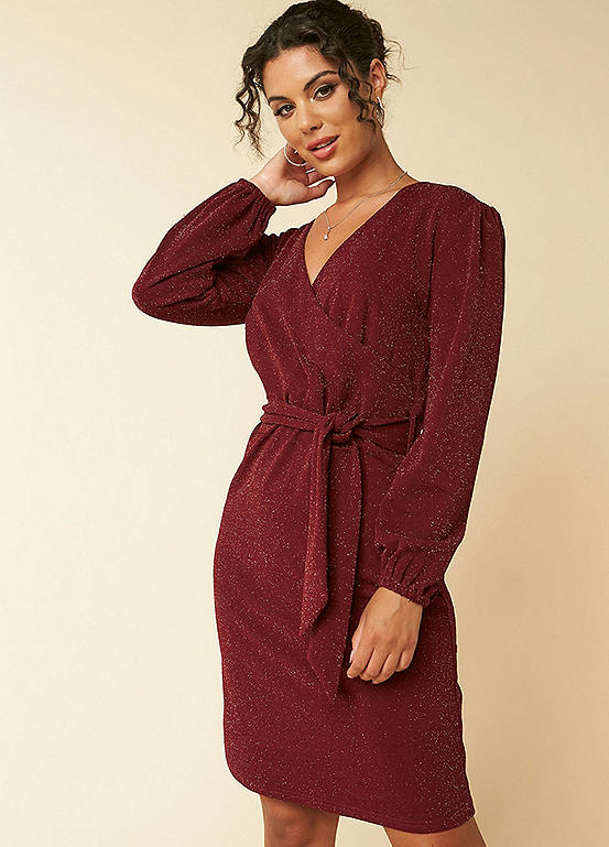 Kaleidoscope Sparkle Jersey Wrap Dress Kaleidoscope
