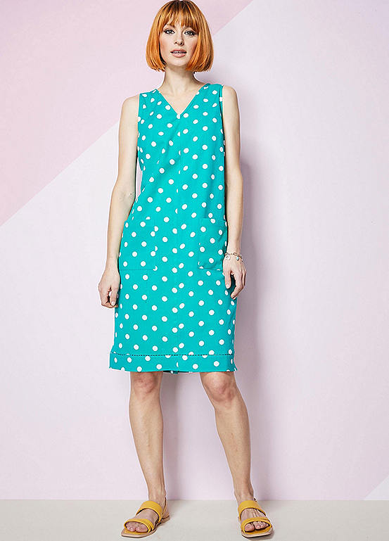 Kaleidoscope Spot Print Linen Dress Kaleidoscope