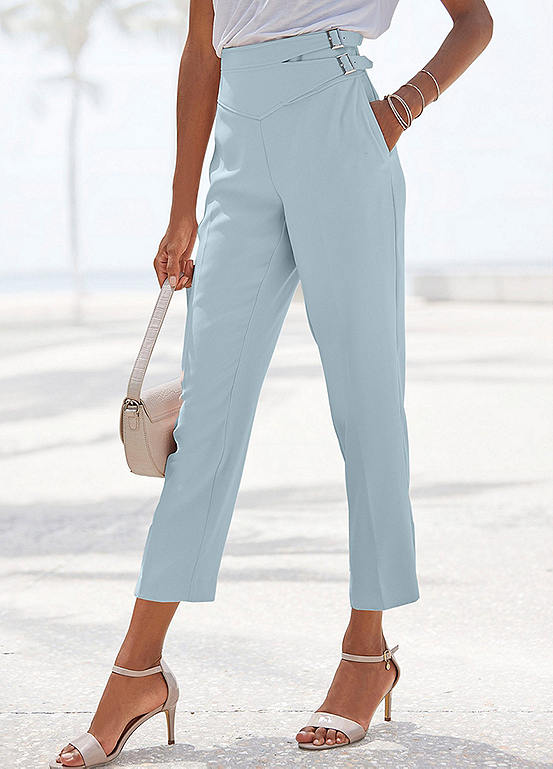 LASCANA Cropped Decorative Buckle Trousers