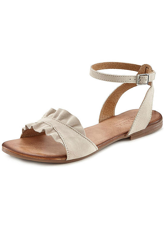 LASCANA Frilly Leather Sandals