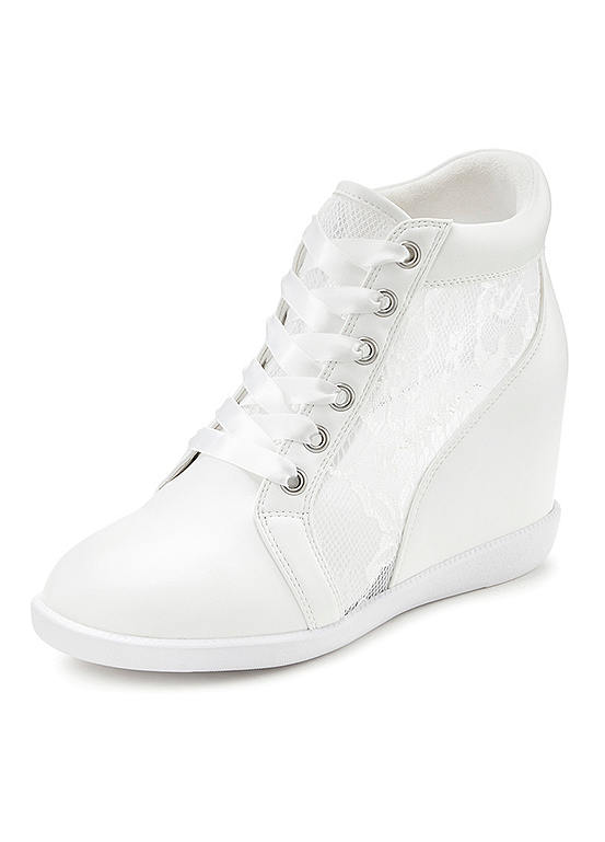 LASCANA Lace Detail Wedge Trainers
